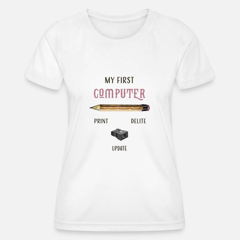 my first computer old school - Women's Functional T-Shirt - white