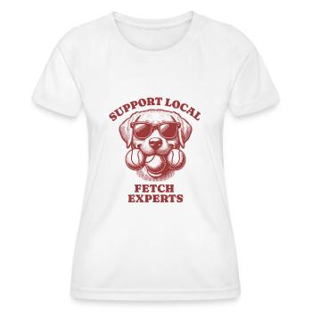 Support Local Fetch experts Labrador Retriever - Frauen Funktions-T-Shirt - Weiß - Vorne - AI Model Female 172 dark (172cm)
