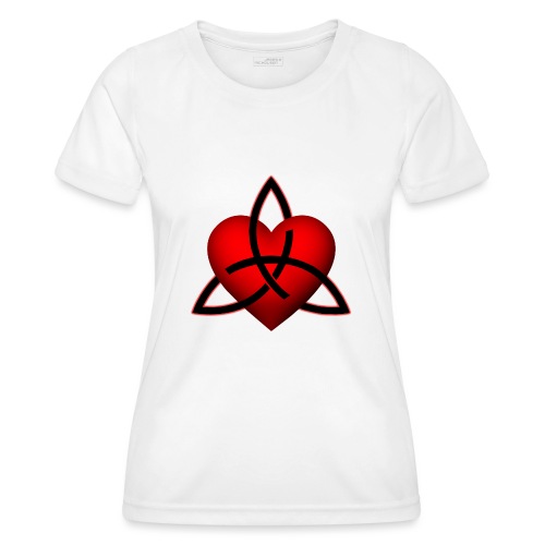 Herz und keltischer Knoten - Frauen Funktions-T-Shirt