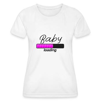 Baby loading - Bébé en route ! Grossesse - T-shirt sport Femme - blanc - Devant - AI Model Female 172 dark (172cm)