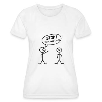Strichmänchen Strichzeichnungen Meme Sprüche - Frauen Funktions-T-Shirt - Weiß - Vorne - AI Model Female 172 dark (172cm)
