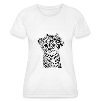 Guépard - T-shirt sport Femme - blanc - Devant - AI Model Female 172 dark (172cm)