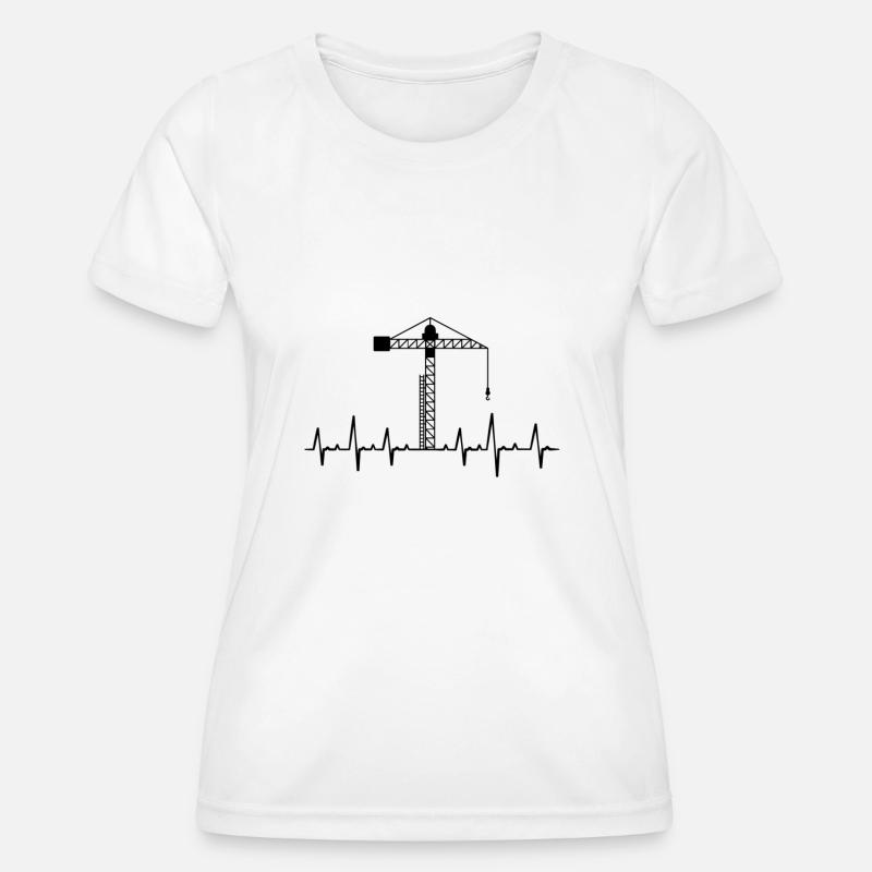 Crane cranes crane operator construction site excavator gift - Women's Functional T-Shirt - white