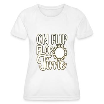 Flip Flops Sommer Warm Urlaub Strand Sonne Meer - Frauen Funktions-T-Shirt - Weiß - Vorne - AI Model Female 172 dark (172cm)