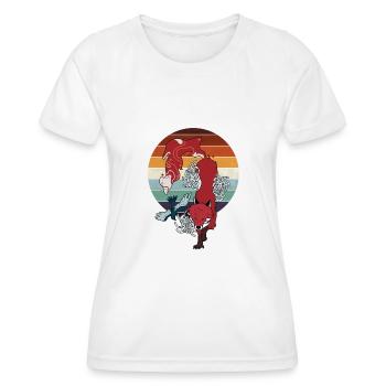 Japanischer Spirit Fuchs | Vintage Retro - Frauen Funktions-T-Shirt - Weiß - Vorne - AI Model Female 172 dark (172cm)