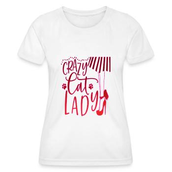Crazy Cat Lady Cat Owner - Women's Functional T-Shirt - white - Front - AI Model Female 172 dark (172cm)