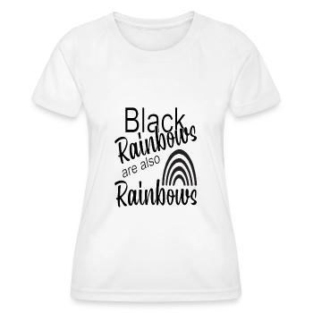 Black Rainbow Saying Grufti Gothic - Women's Functional T-Shirt - white - Front - AI Model Female 172 dark (172cm)