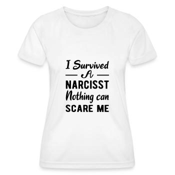 DOMESTIC VIOLENCE AWARENESS I Survived Narcissist - Women's Functional T-Shirt - white - Front - AI Model Female 172 dark (172cm)