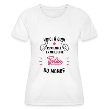voici la meilleure tata du monde - T-shirt sport Femme - blanc - Devant - AI Model Female 172 dark (172cm)