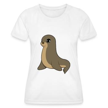 Lions de mer - T-shirt sport Femme - blanc - Devant - AI Model Female 172 dark (172cm)