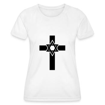 Kreuzen Davidstern Geschenk Spruch Jewish Hanukkah - Frauen Funktions-T-Shirt - Weiß - Vorne - AI Model Female 172 dark (172cm)