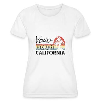 Venice Beach California Coucher de soleil - T-shirt sport Femme - blanc - Devant - AI Model Female 172 dark (172cm)