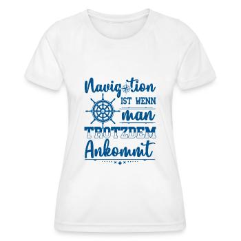 Segeln Segler Segelboot Kapitän Navigation - Frauen Funktions-T-Shirt - Weiß - Vorne - AI Model Female 172 dark (172cm)