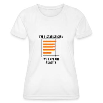 Funny Saying Statistics Data Science Analyst - Women's Functional T-Shirt - white - Front - AI Model Female 172 dark (172cm)