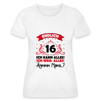 16 Geburtstag Mädchen Junge Fun Geschenk lustig - Frauen Funktions-T-Shirt - Weiß - Vorne - AI Model Female 172 dark (172cm)