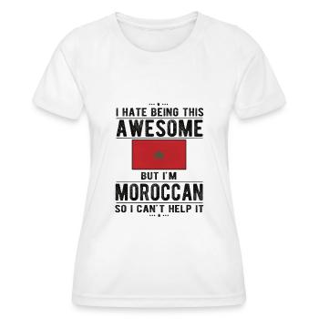 Maroc Maroc Drapeau d’origine marocaine - T-shirt sport Femme - blanc - Devant - AI Model Female 172 dark (172cm)