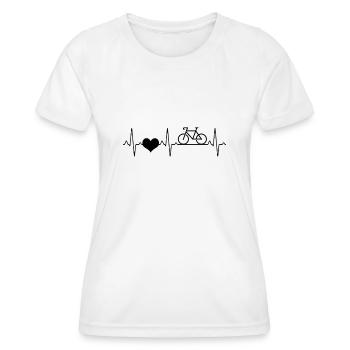 Fahrrad Herzschlag - Frauen Funktions-T-Shirt - Weiß - Vorne - AI Model Female 172 dark (172cm)