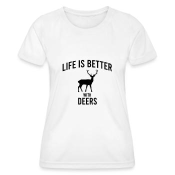 Deer Moose Disant - T-shirt sport Femme - blanc - Devant - AI Model Female 172 dark (172cm)