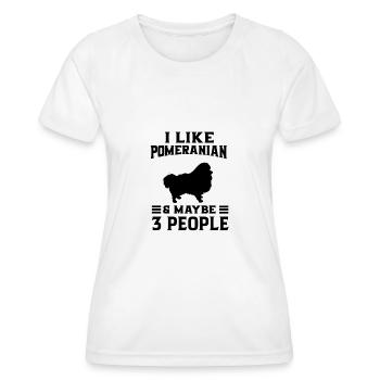 Spitz Pomeranian Zwergspitz Chien - T-shirt sport Femme - blanc - Devant - AI Model Female 172 dark (172cm)