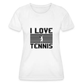 I love tennis - Women's Functional T-Shirt - white - Front - AI Model Female 172 dark (172cm)