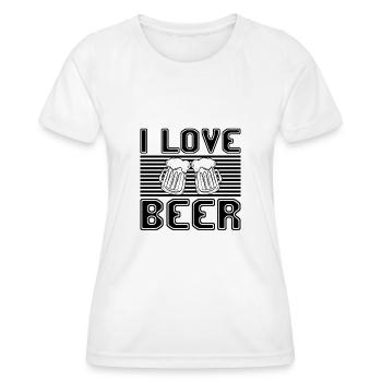 J’adore la bière - T-shirt sport Femme - blanc - Devant - AI Model Female 172 dark (172cm)