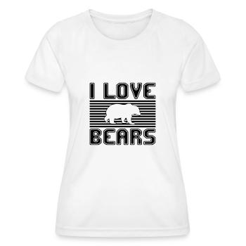 J’aime les ours - T-shirt sport Femme - blanc - Devant - AI Model Female 172 dark (172cm)