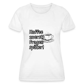 lustiges Spruch T-shirt – Dein Statement-Shirt - Frauen Funktions-T-Shirt - Weiß - Vorne - AI Model Female 172 dark (172cm)
