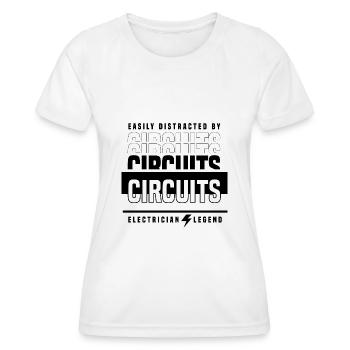 Abgelenkt durch Stromkreise Elektronische - Frauen Funktions-T-Shirt - Weiß - Vorne - AI Model Female 172 dark (172cm)