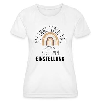 ATTITUDE POSITIVE ÉTAT D’ Motivation - T-shirt sport Femme - blanc - Devant - AI Model Female 172 dark (172cm)