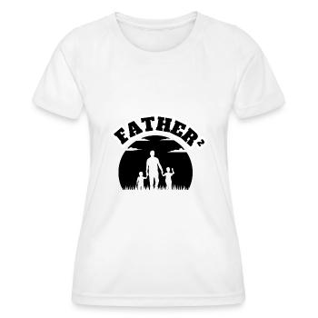 Le Papa qui Marche² 2 Fils Noir - T-shirt sport Femme - blanc - Devant - AI Model Female 172 dark (172cm)