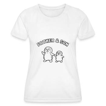 Penguin Family Father & Son Outline - Women's Functional T-Shirt - white - Front - AI Model Female 172 dark (172cm)