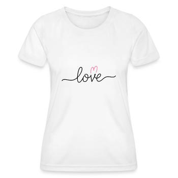 Love V-Heart – Une écriture d’amour simple et moderne - T-shirt sport Femme - blanc - Devant - AI Model Female 172 dark (172cm)