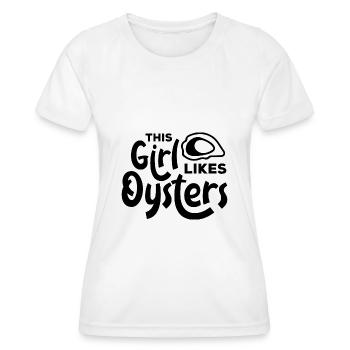 Fruits de mer Chef Huîtres Nature Vin - T-shirt sport Femme - blanc - Devant - AI Model Female 172 dark (172cm)