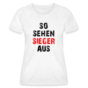 So sehen Sieger aus - Geschenkidee - Frauen Funktions-T-Shirt - Weiß - Vorne - AI Model Female 172 dark (172cm)