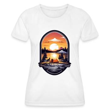Camping Zeit - Frauen Funktions-T-Shirt - Weiß - Vorne - AI Model Female 172 dark (172cm)