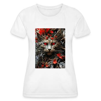 Spooky Plants Cat 1.6 - Women's Functional T-Shirt - white - Front - AI Model Female 172 dark (172cm)
