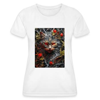 Spooky Plants Cat 1.1 - Women's Functional T-Shirt - white - Front - AI Model Female 172 dark (172cm)