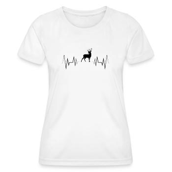 Herzschlag Hirsch Silhouette - Frauen Funktions-T-Shirt - Weiß - Vorne - AI Model Female 172 dark (172cm)