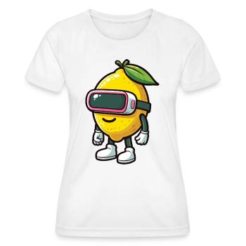 Coole Zitrone mit VR Brille Gamer Shirt - Frauen Funktions-T-Shirt - Weiß - Vorne - AI Model Female 172 dark (172cm)