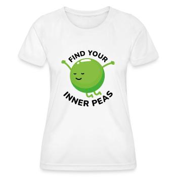 Finde deine inneren Erbsen - Frauen Funktions-T-Shirt - Weiß - Vorne - AI Model Female 172 dark (172cm)