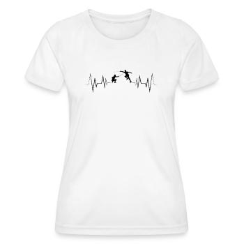 Herzschlag Fechten Silhouette - Frauen Funktions-T-Shirt - Weiß - Vorne - AI Model Female 172 dark (172cm)