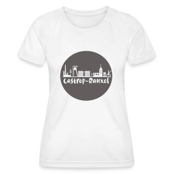 castrop-rauxel, skyline, cercle, coupe ciseaux, gris - T-shirt sport Femme - blanc - Devant - AI Model Female 172 dark (172cm)