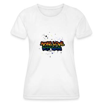 faire l’amour pas la guerre, arc-en-ciel, graffiti, art, art - T-shirt sport Femme - blanc - Devant - AI Model Female 172 dark (172cm)