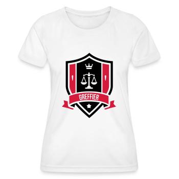 Gerichtsschreiber / Schreiber / Kanzler / Gericht - Frauen Funktions-T-Shirt - Weiß - Vorne - AI Model Female 172 dark (172cm)