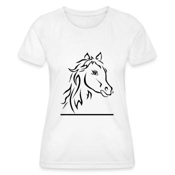 Horse Pferd - Women's Functional T-Shirt - white - Front - AI Model Female 172 dark (172cm)