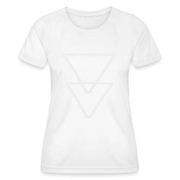 Rune Symbol Geschenk Ornament ethnisch Spirit Art - Frauen Funktions-T-Shirt - Weiß - Vorne - AI Model Female 172 dark (172cm)