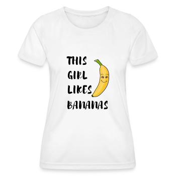 Fruchtliebhaber Gesunde Bananen Exotische Früchte - Frauen Funktions-T-Shirt - Weiß - Vorne - AI Model Female 172 dark (172cm)