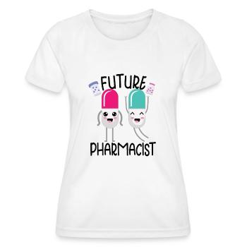 Drôle de pharmacien-pharmacie-technicien-pharmacie - T-shirt sport Femme - blanc - Devant - AI Model Female 172 dark (172cm)