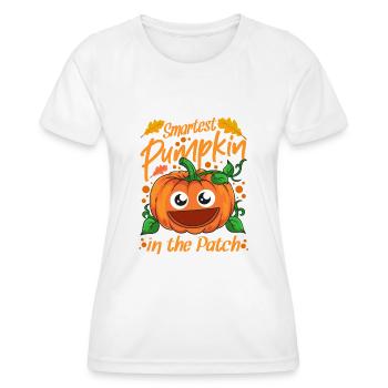 Smartest Pumpkin In The Patch Halloween - Women's Functional T-Shirt - white - Front - AI Model Female 172 dark (172cm)