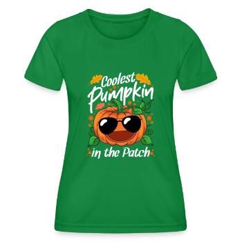Coolest Pumpkin In The Patch Halloween - Women's Functional T-Shirt - kelly green - Front - AI Model Female 172 dark (172cm)